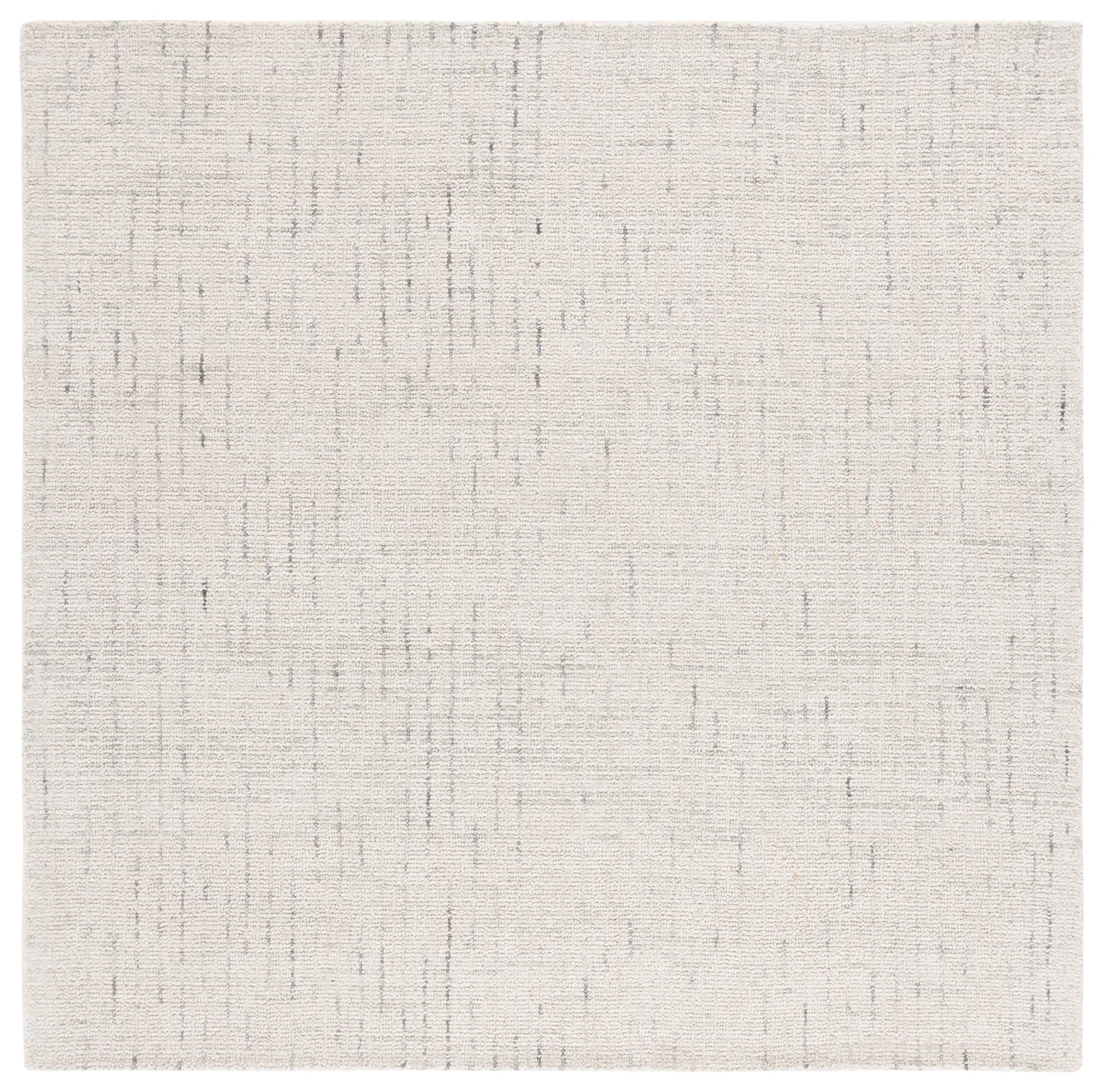 Safavieh Abstract Collection Area Rug - 8' Square, Ivory & Light Grey, Handmade Wool, Ideal For High Traffic Areas In Living Roo